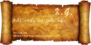 Kürtösi Géza névjegykártya