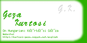 geza kurtosi business card